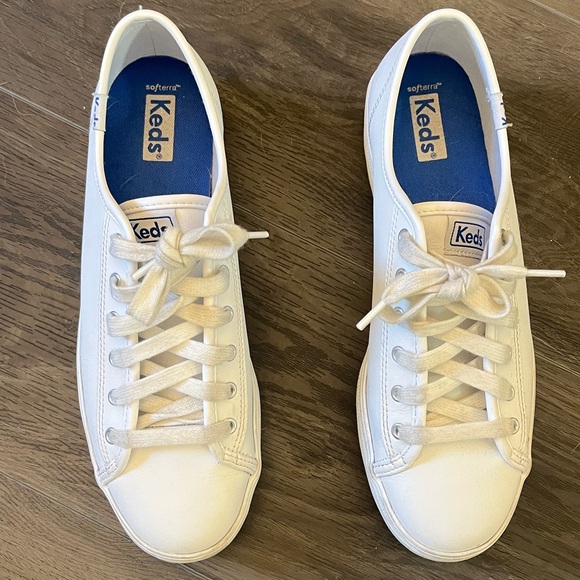 Keds Triple Kick White Leather Sneakers -8 - Picture 2 of 6